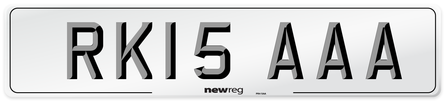 RK15 AAA Number Plate from New Reg